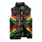 Legend Reggae Marley Football Sleeveless Puffer Jacket Rasta Lion