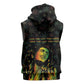 Legend Reggae Marley Football Sleeveless Zip Hoodie Rasta Lion