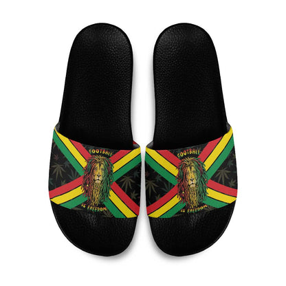 Legend Reggae Marley Football Slide Sandals Rasta Lion