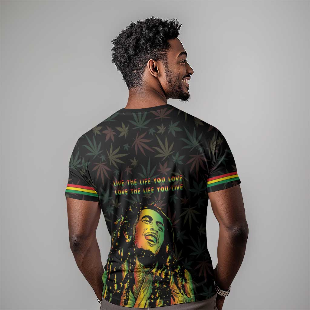 Legend Reggae Marley Football T shirt Rasta Lion