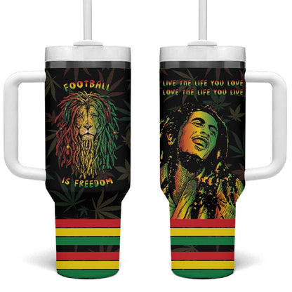Legend Reggae Marley Football Tumbler With Handle Rasta Lion