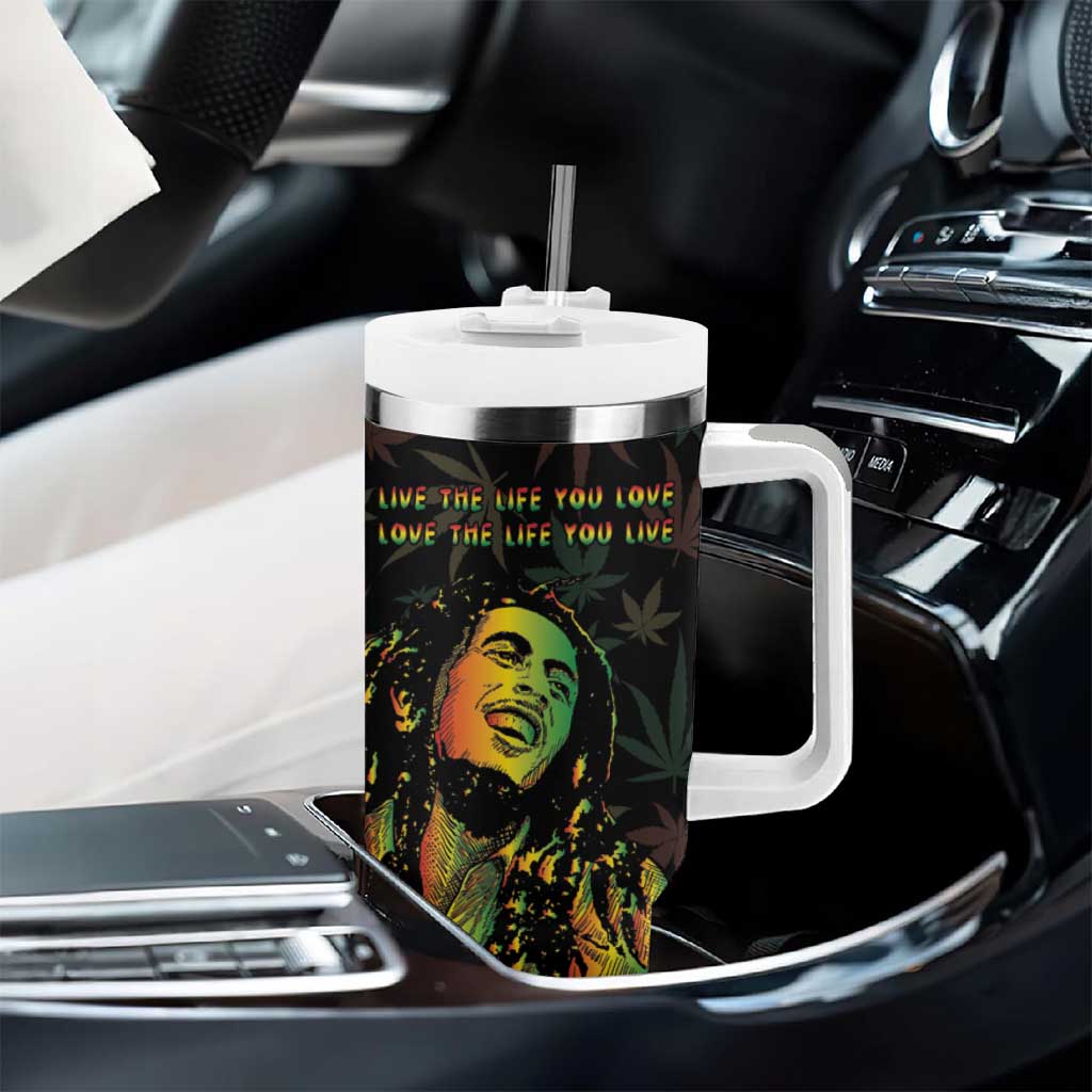 Legend Reggae Marley Football Tumbler With Handle Rasta Lion