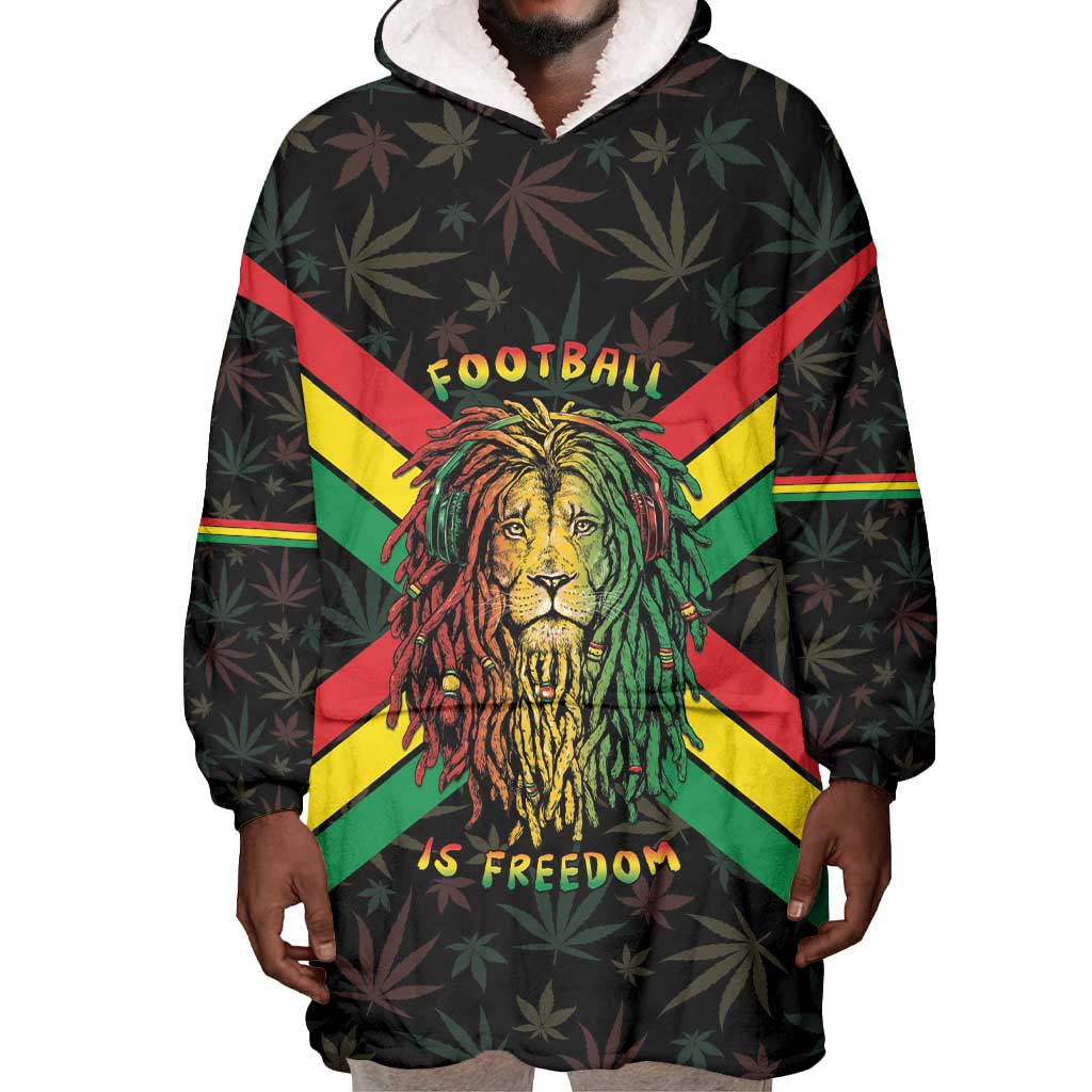 Legend Reggae Marley Football Wearable Blanket Hoodie Rasta Lion