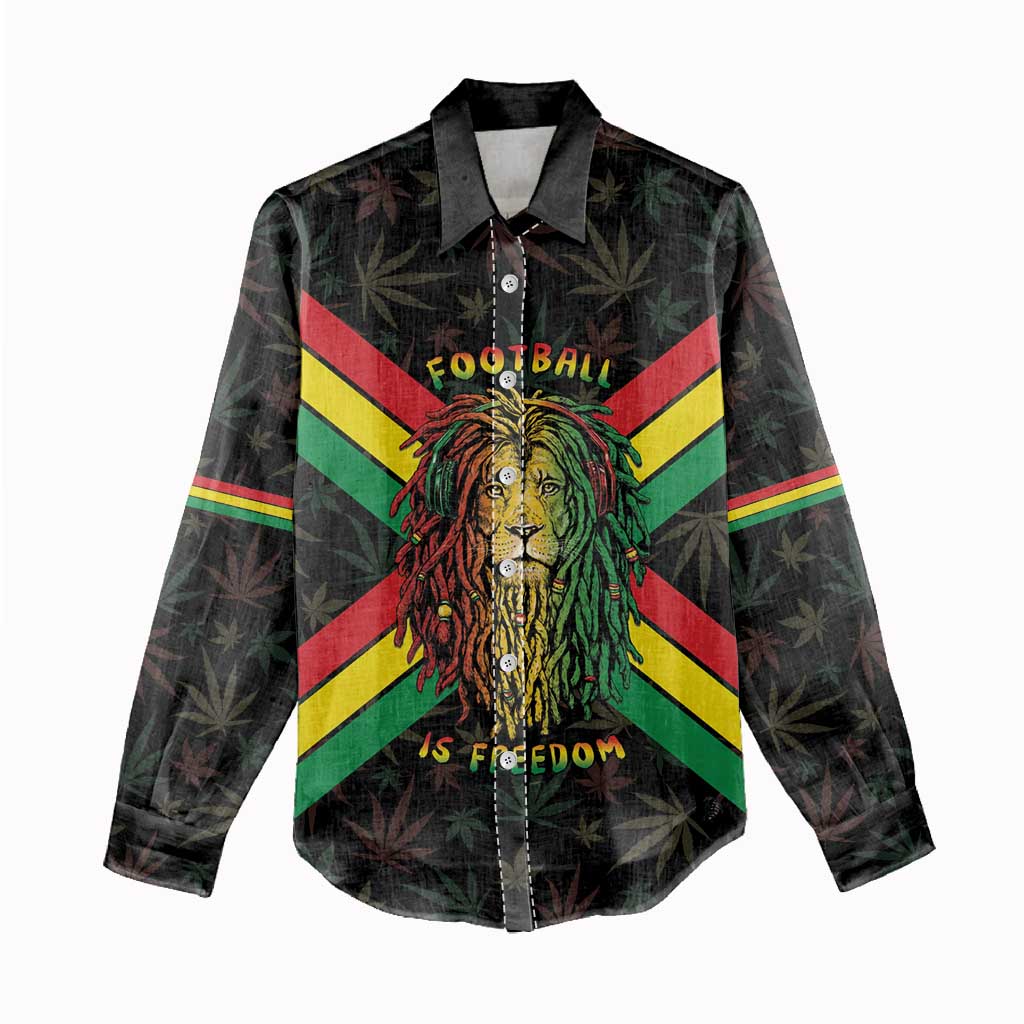 Legend Reggae Marley Football Women Casual Shirt Rasta Lion
