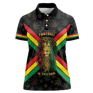 Legend Reggae Marley Football Women Polo Shirt Rasta Lion