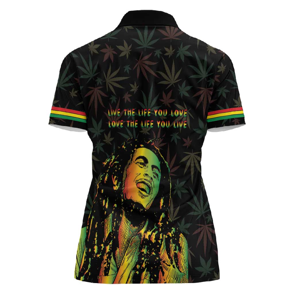 Legend Reggae Marley Football Women Polo Shirt Rasta Lion