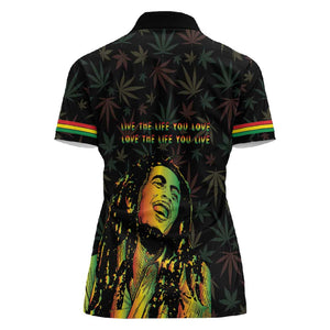 Legend Reggae Marley Football Women Polo Shirt Rasta Lion
