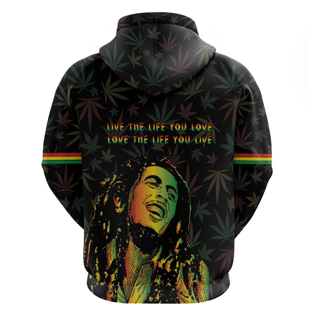 Legend Reggae Marley Football Zip Hoodie Rasta Lion