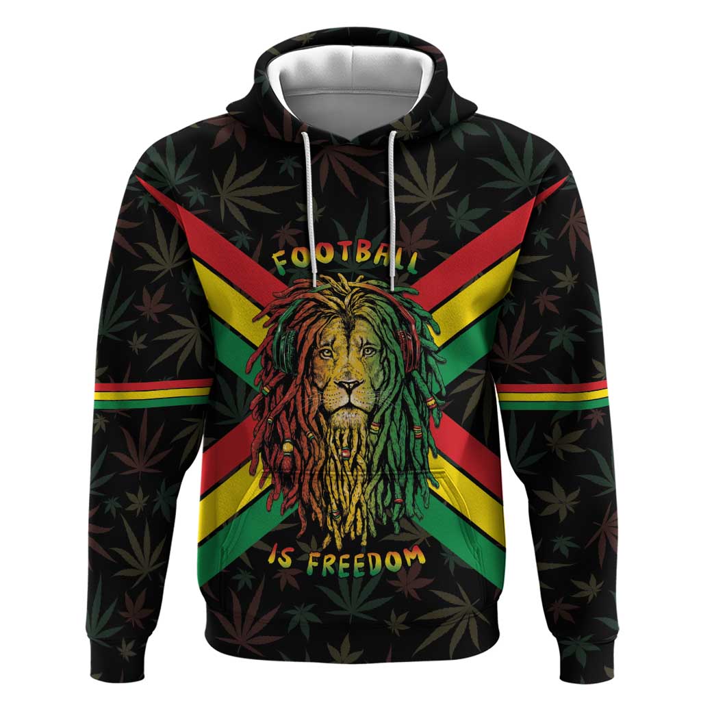 Legend Reggae Marley Football Zip Hoodie Rasta Lion