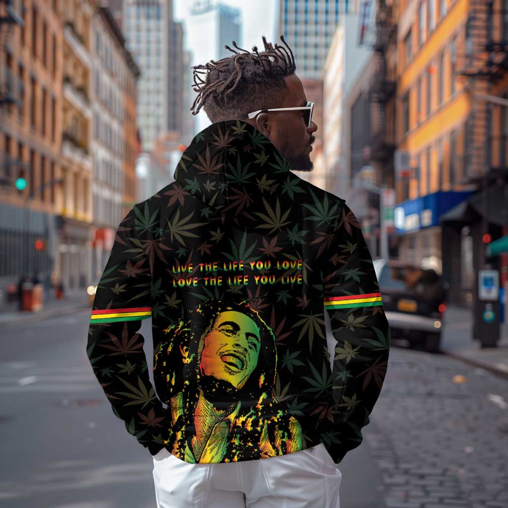 Legend Reggae Marley Football Zip Hoodie Rasta Lion