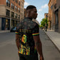Legend Reggae Marley Football Zipper Polo Shirt Rasta Lion