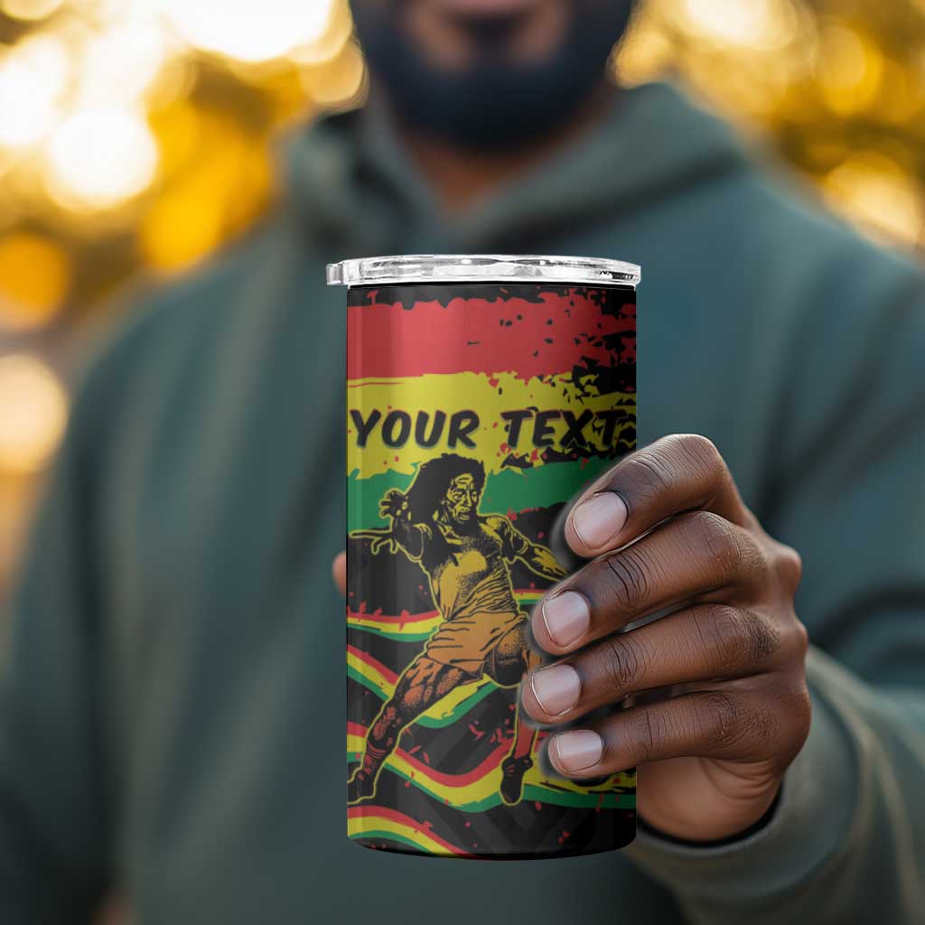 Personalized Reggae Legend Bob Football 4 in 1 Can Cooler Tumbler Grunge Style