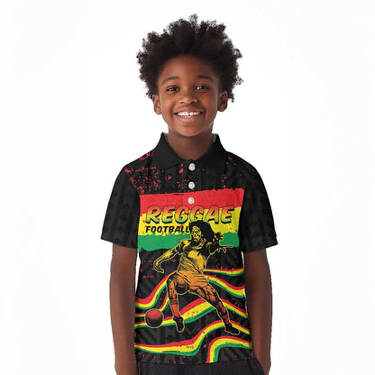 Personalized Reggae Legend Bob Football Kid Polo Shirt Grunge Style