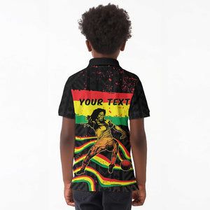 Personalized Reggae Legend Bob Football Kid Polo Shirt Grunge Style