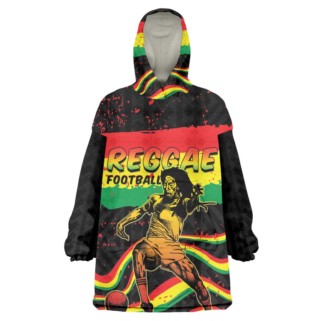 Personalized Reggae Legend Bob Football Kid Wearable Blanket Hoodie Grunge Style