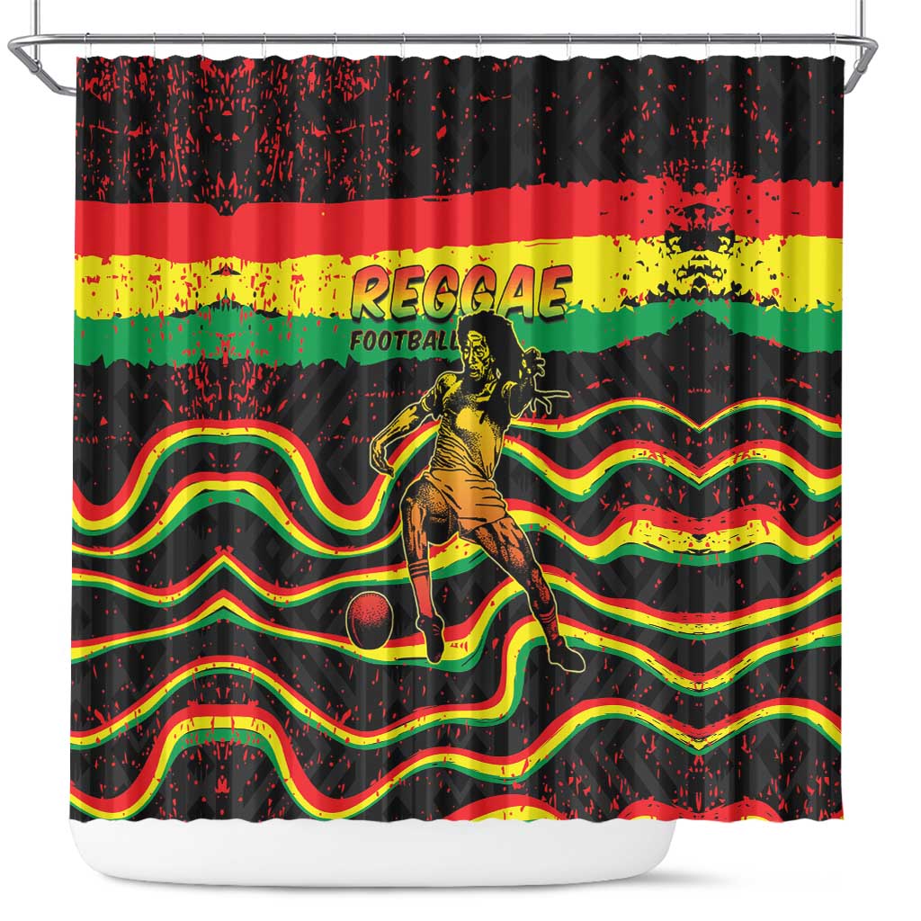 Reggae Legend Bob Football Shower Curtain Grunge Style