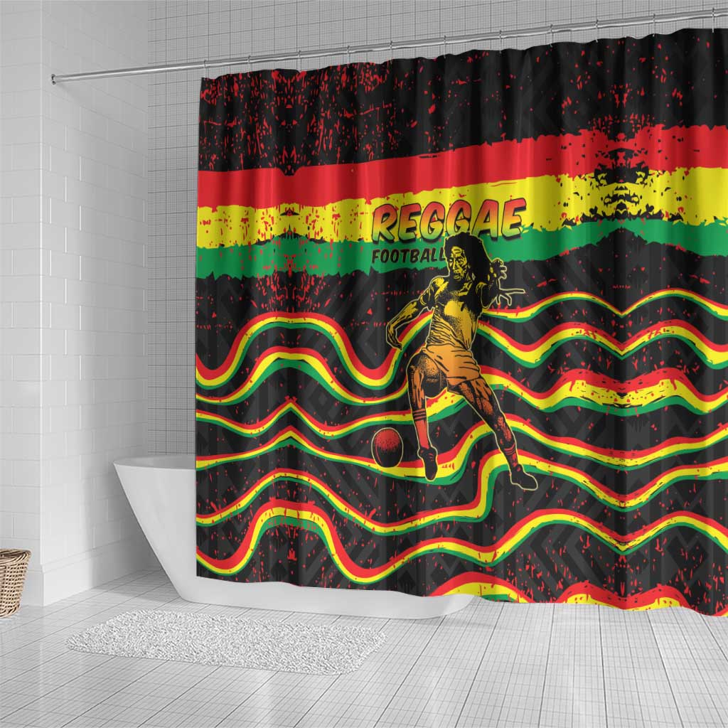 Reggae Legend Bob Football Shower Curtain Grunge Style