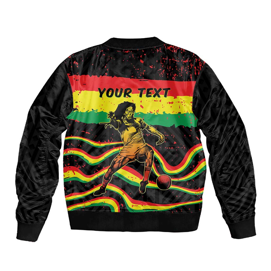 Personalized Reggae Legend Bob Football Sleeve Zip Bomber Jacket Grunge Style