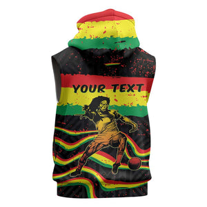 Personalized Reggae Legend Bob Football Sleeveless Zip Hoodie Grunge Style