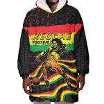 Personalized Reggae Legend Bob Football Wearable Blanket Hoodie Grunge Style