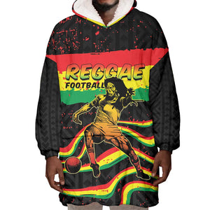 Personalized Reggae Legend Bob Football Wearable Blanket Hoodie Grunge Style