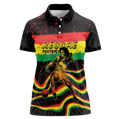Personalized Reggae Legend Bob Football Women Polo Shirt Grunge Style