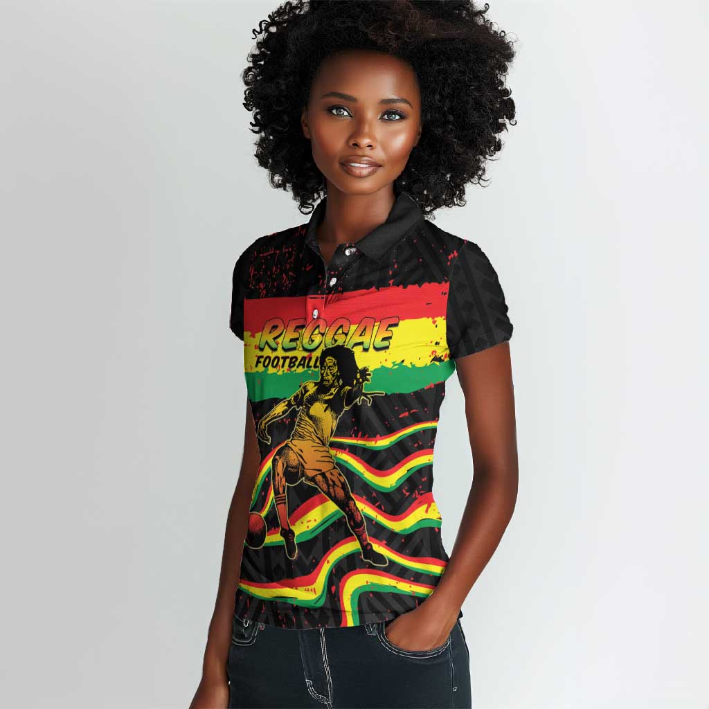 Personalized Reggae Legend Bob Football Women Polo Shirt Grunge Style