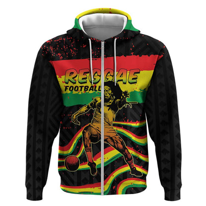 Personalized Reggae Legend Bob Football Zip Hoodie Grunge Style