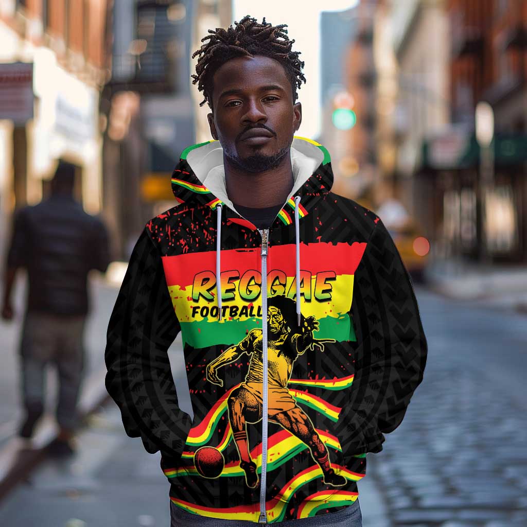 Personalized Reggae Legend Bob Football Zip Hoodie Grunge Style