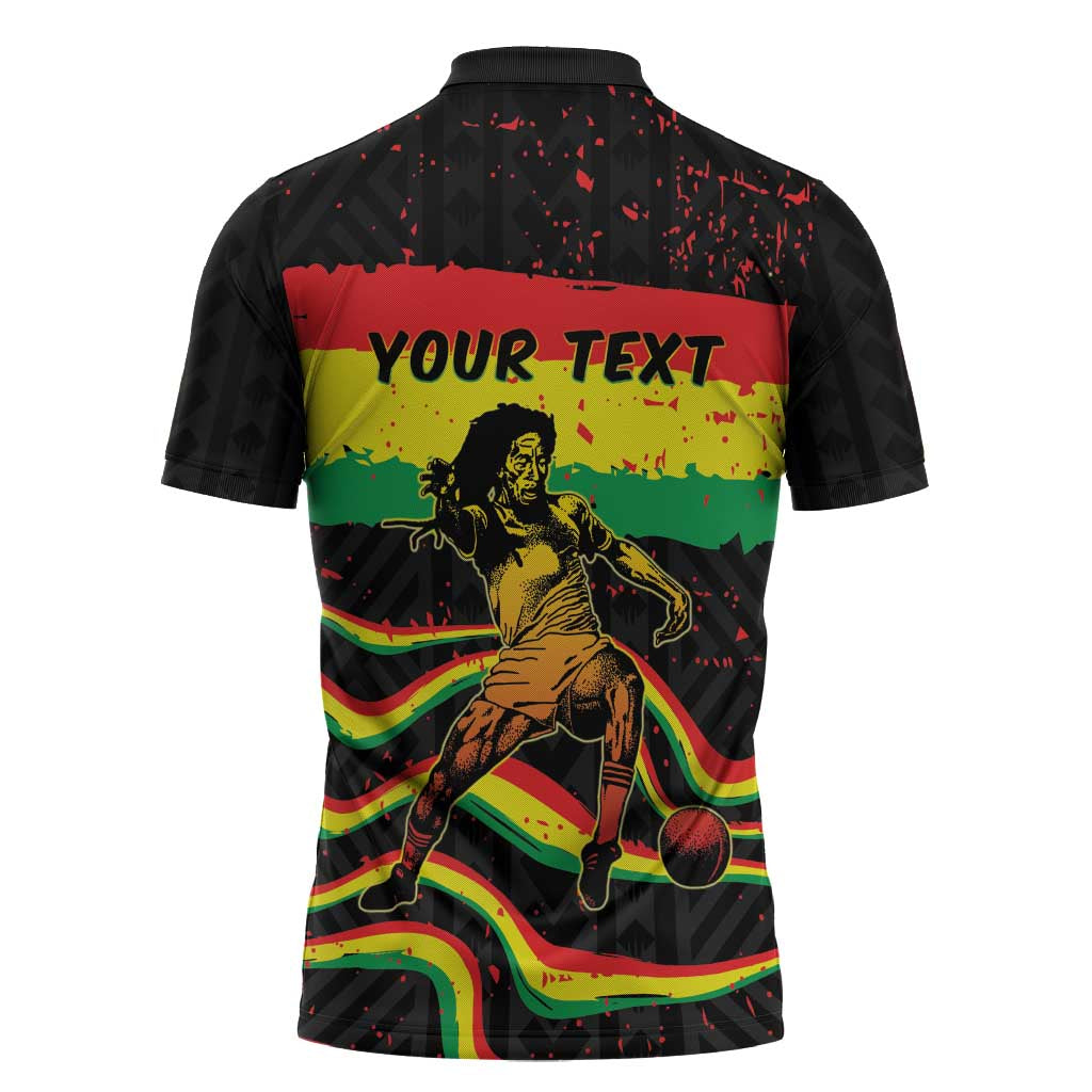 Personalized Reggae Legend Bob Football Zipper Polo Shirt Grunge Style