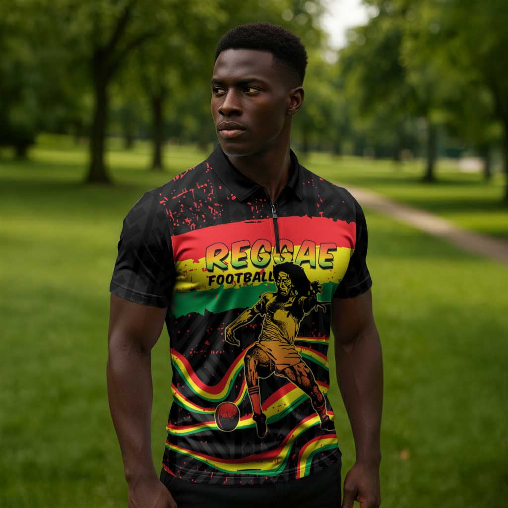 Personalized Reggae Legend Bob Football Zipper Polo Shirt Grunge Style