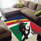 Personalized Happy Seychelles Independence Day Area Rug Black Parrot Coat Of Arms