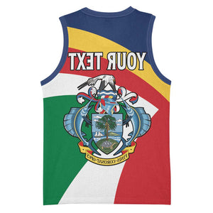 Personalized Happy Seychelles Independence Day Basketball Jersey Black Parrot Coat Of Arms - African Pride