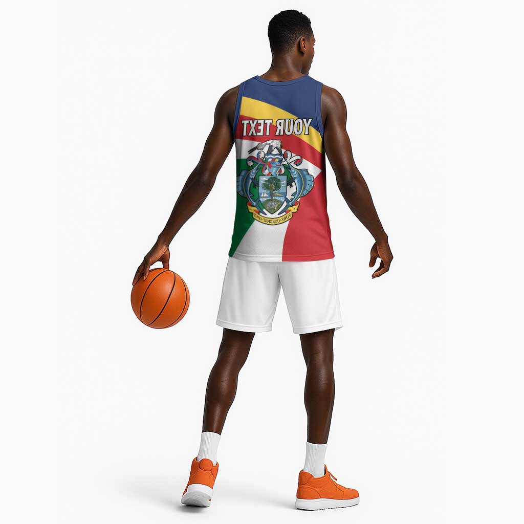 Personalized Happy Seychelles Independence Day Basketball Jersey Black Parrot Coat Of Arms - African Pride