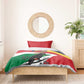 Personalized Happy Seychelles Independence Day Bedding Set Black Parrot Coat Of Arms