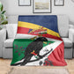 Personalized Happy Seychelles Independence Day Blanket Black Parrot Coat Of Arms