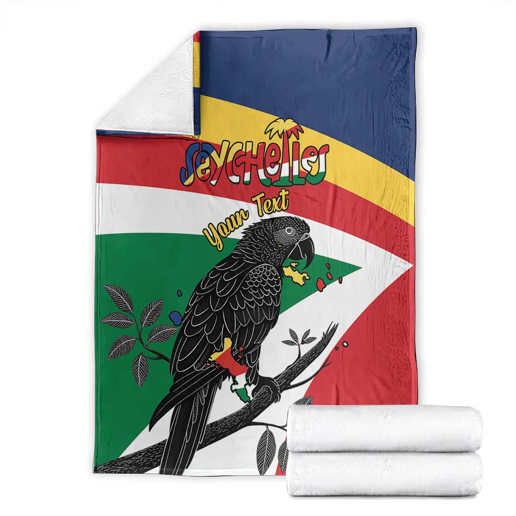 Personalized Happy Seychelles Independence Day Blanket Black Parrot Coat Of Arms