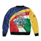 Personalized Happy Seychelles Independence Day Bomber Jacket Black Parrot Coat Of Arms