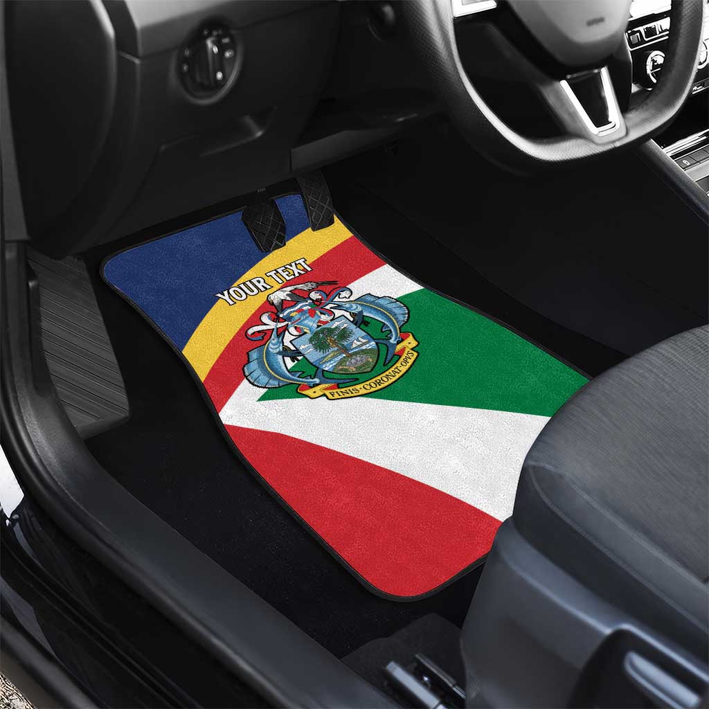 Personalized Happy Seychelles Independence Day Car Mats Black Parrot Coat Of Arms