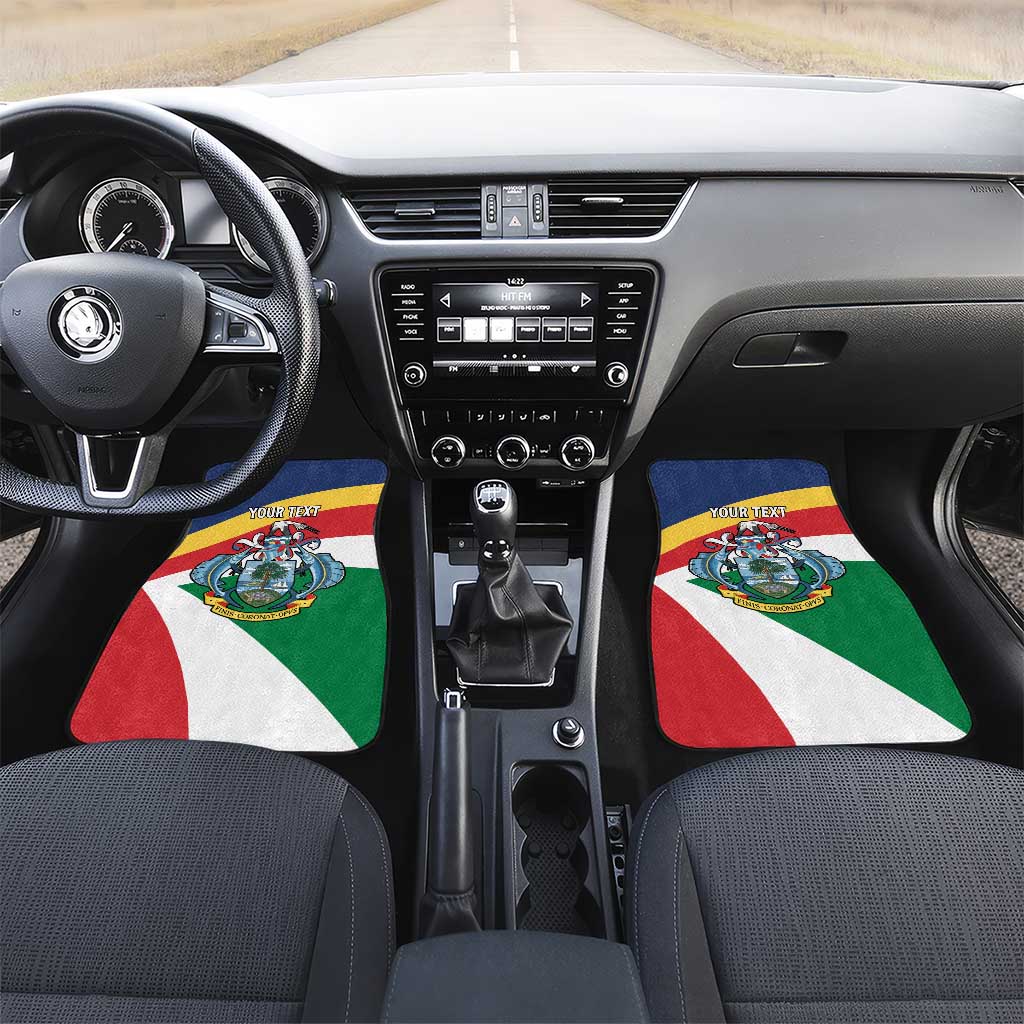 Personalized Happy Seychelles Independence Day Car Mats Black Parrot Coat Of Arms