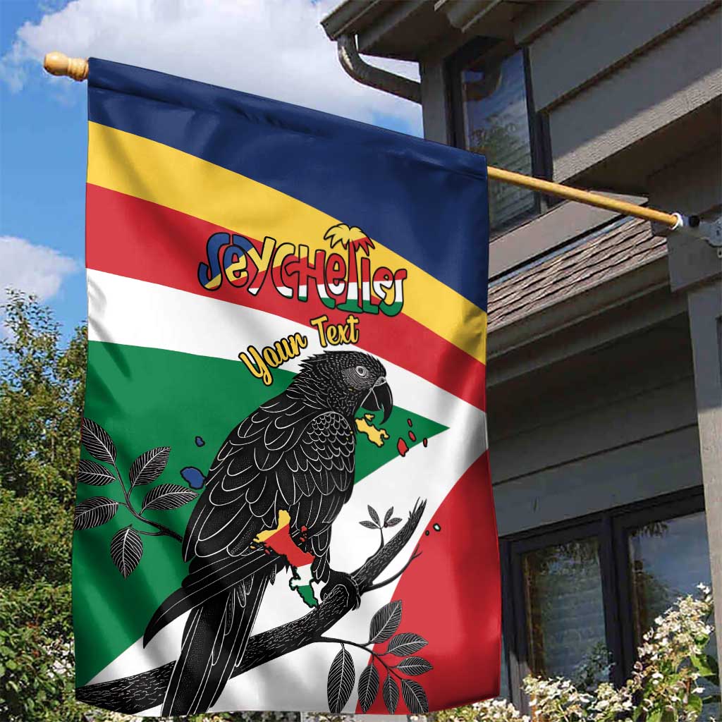 Personalized Happy Seychelles Independence Day Garden Flag Black Parrot Coat Of Arms