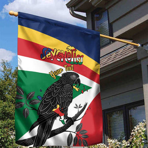 Personalized Happy Seychelles Independence Day Garden Flag Black Parrot Coat Of Arms