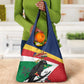 Personalized Happy Seychelles Independence Day Grocery Bag Black Parrot Coat Of Arms