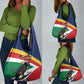 Personalized Happy Seychelles Independence Day Grocery Bag Black Parrot Coat Of Arms
