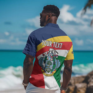 Personalized Happy Seychelles Independence Day Hawaiian Shirt Black Parrot Coat Of Arms