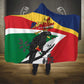 Personalized Happy Seychelles Independence Day Hooded Blanket Black Parrot Coat Of Arms