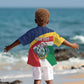 Personalized Happy Seychelles Independence Day Kid Hawaiian Shirt Black Parrot Coat Of Arms
