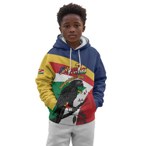Personalized Happy Seychelles Independence Day Kid Hoodie Black Parrot Coat Of Arms