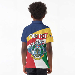 Personalized Happy Seychelles Independence Day Kid Polo Shirt Black Parrot Coat Of Arms