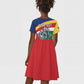 Personalized Happy Seychelles Independence Day Kid Short Sleeve Dress Black Parrot Coat Of Arms